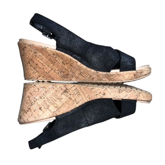 CROCS Shoes - Crocs | A-Leigh Linen Slingback Cork Wrap Wedge Sandal Size 9
